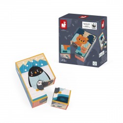 6 Cubos de Madera Animales...
