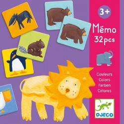 Memo 32 pcs. Animales Colores